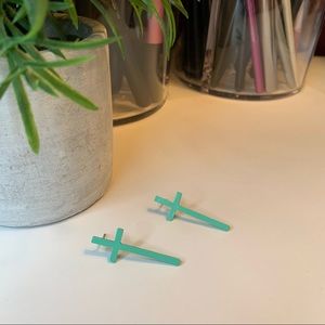 Turquoise Cross Earrings